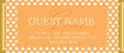 Personalised Chocolate - Orange Polka Dots