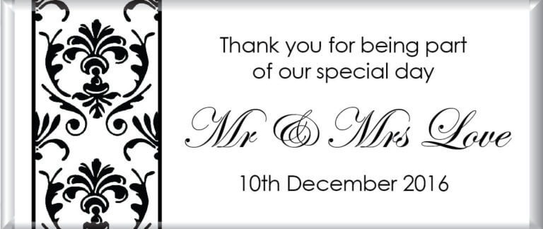 Personalised Chocolate Favors - Divine Damask