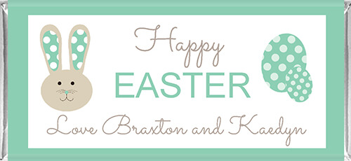 Aqua Bunny Personalised Easter Chocolate Bars