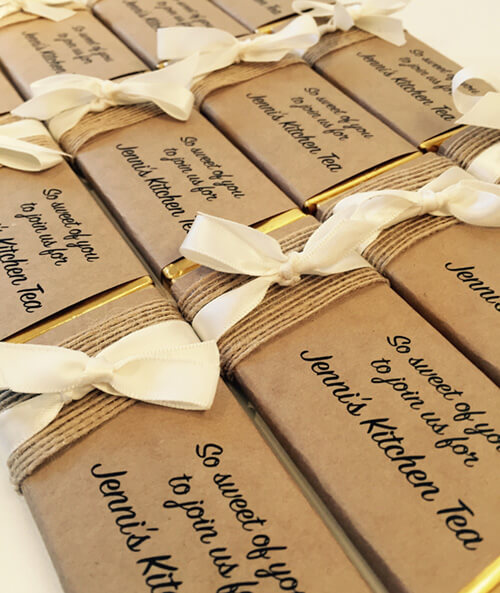 Personalised Chocolate Bar Favours - Gorgeous Rustic Design