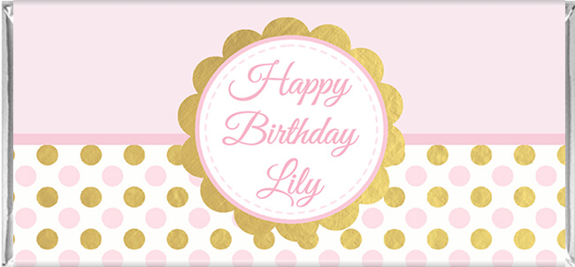 Pink & Gold Confetti Design Chocolate Favours