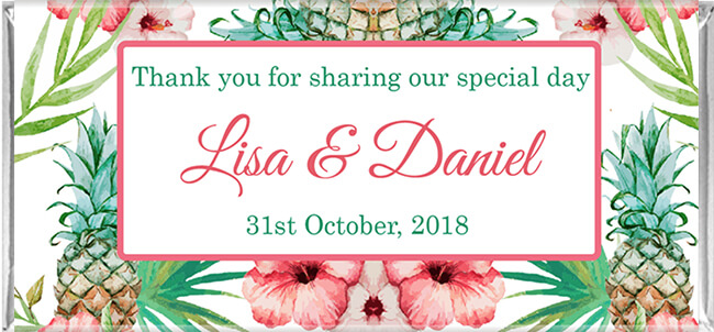 Tropical Design Personalised Chocolate Favours