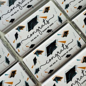 graduation hats chocolate BAR FAVOURS