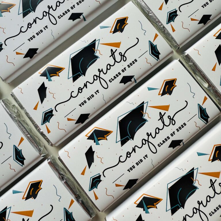 Graduation Caps Personalised Chocolate Bars