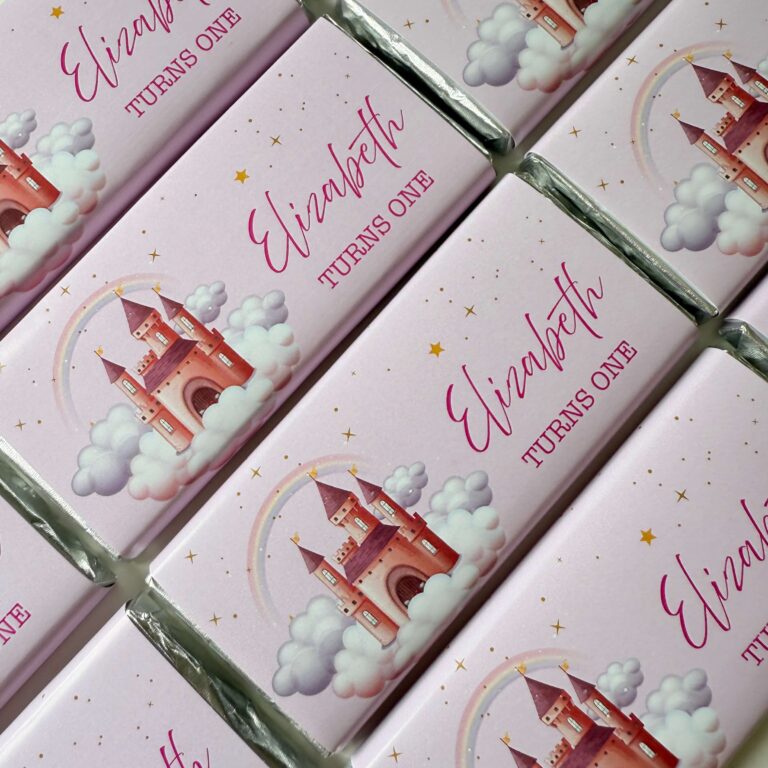Princess Castle Personalised Chocolate Bar Favours