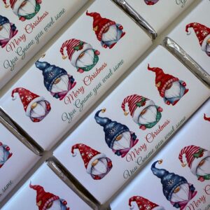 CHRISTMAS GNOMES chocolate BAR FAVOURS