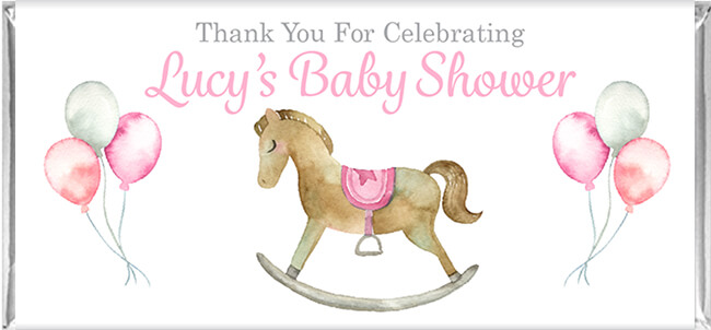 Baby Chocolate Favours - Pink Rocking Horse