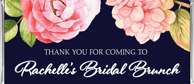 Personalised Chocolates - Navy & Blush Floral Design