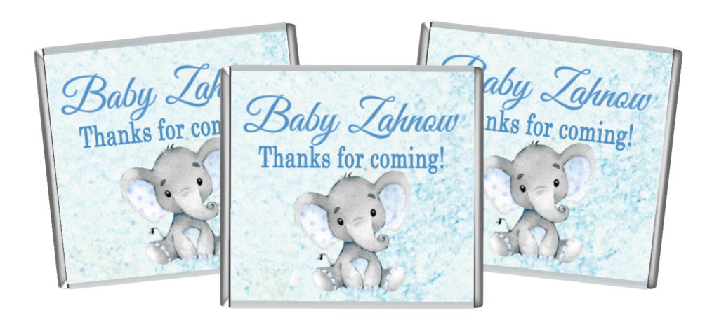 petite chocolate,personalised chocolates,baby shower favours,elephant & balloon chocolates