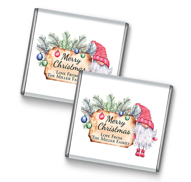 Santa Gnome Petite Personalised Christmas Chocolates