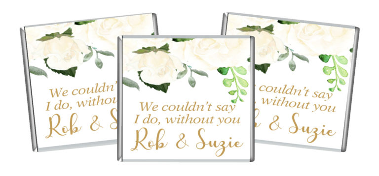 Cream Hydrangea Waterfall Petite Personalised Chocolates