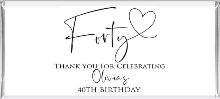 Stylish Black & White Birthday Chocolate Bars