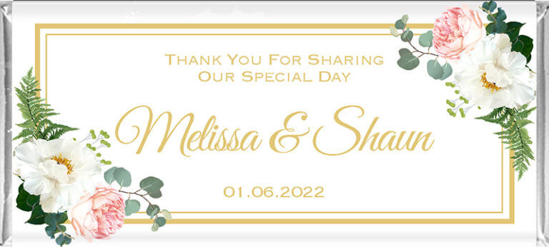 Personalised Roses and Greenery Chocolate Bars