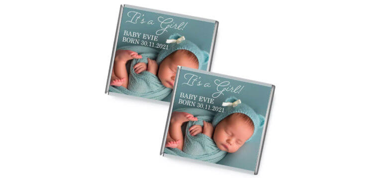 Birth Announcement Photo Petite Custom Chocolates