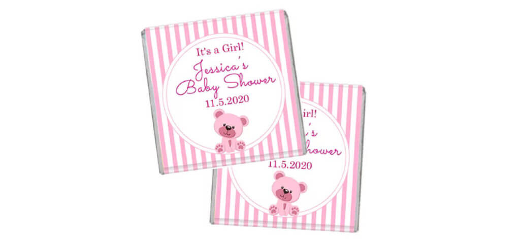 mini chocolates,personalised chocolates,pink teddy chocolates