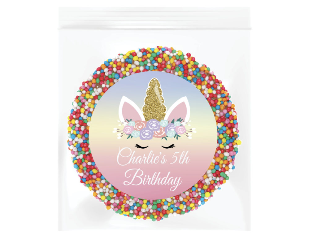 unicorn personalised chocolate freckle