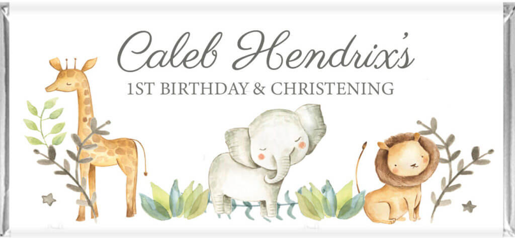 personalised chocolates,favours,elephant baby shower,personalised floral favours