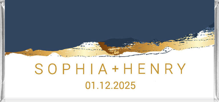 Navy & Gold Abstract Personalised Chocolate Bars