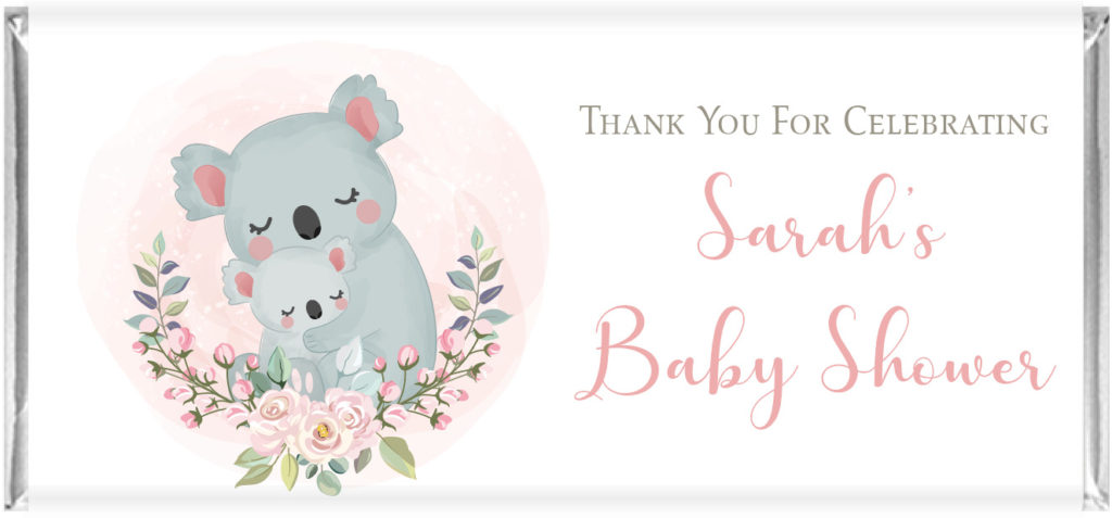 personalised chocolates,favours,elephant baby shower,personalised floral favours