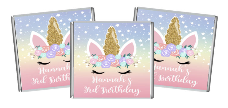 Floral Unicorn Petite Personalised Chocolates