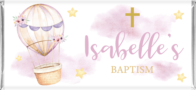 Sweet Hot Air Baloon & Cross Personalised Chocolates