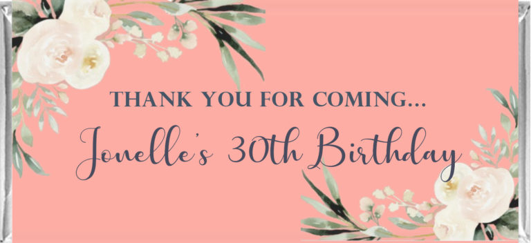 Peach Florals Personalised Chocolate Bars