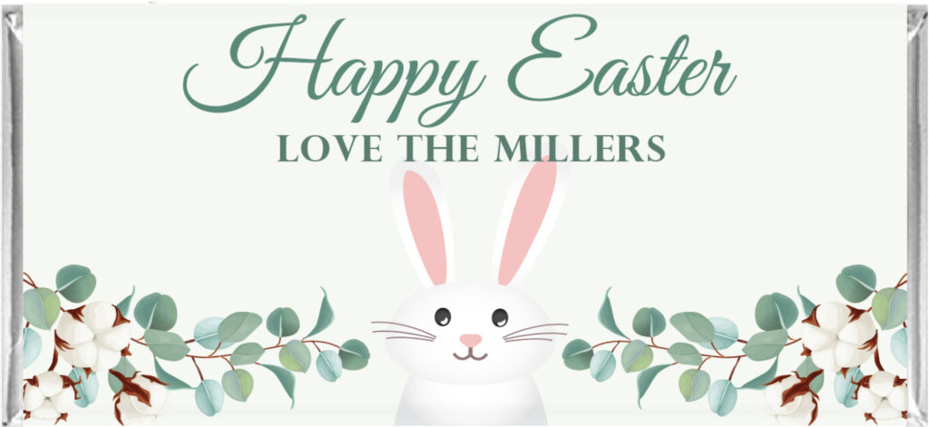 eucalyptus bunny personalised chocolates
