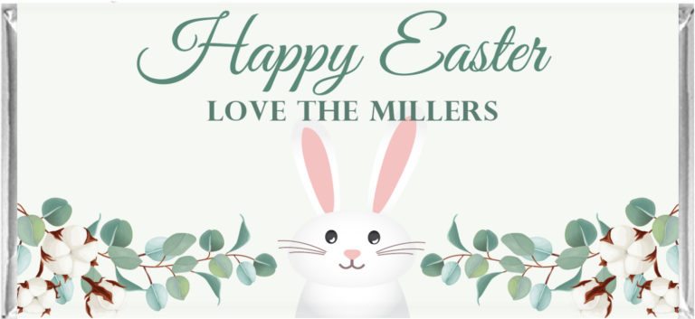Eucalyptus Bunny Personalised Easter Chocolates