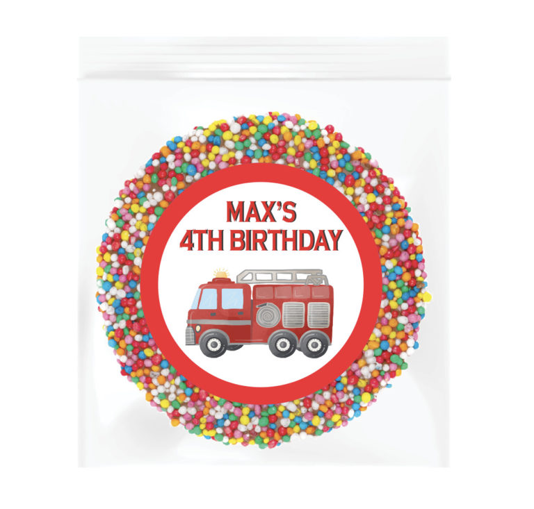 Fire Engine Personalised Giant Chocolate Freckle