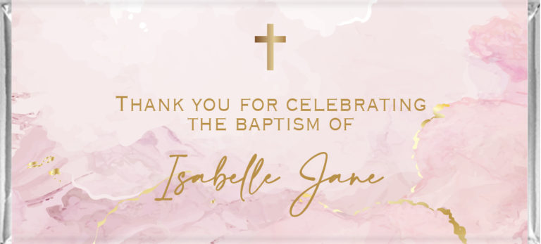 Luxury Pink & Gold Marble & Cross Chocolate Bars