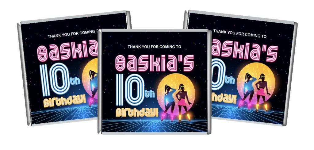 Disco Party Girls Petite Personalised Chocolates