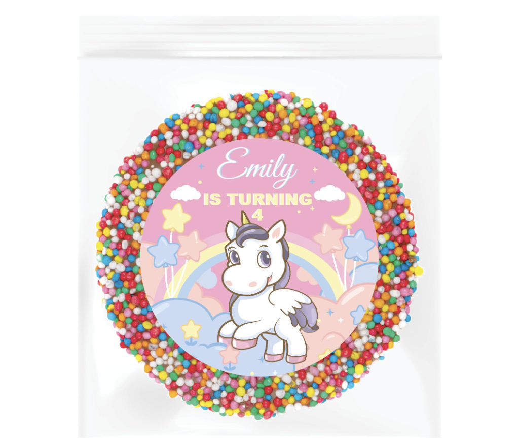Rainbow Unicorn Theme Personalised Giant Freckle