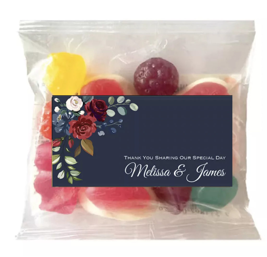 Red Roses & Navy Personalised Lolly Bags