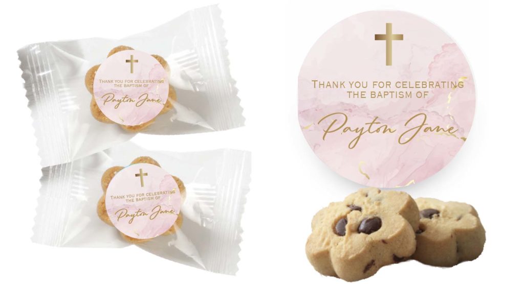pink gold marble cross cookies