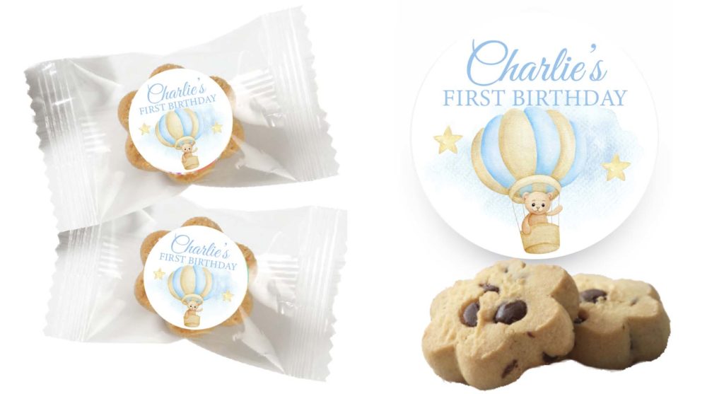 teddy and hot air balloon cookies