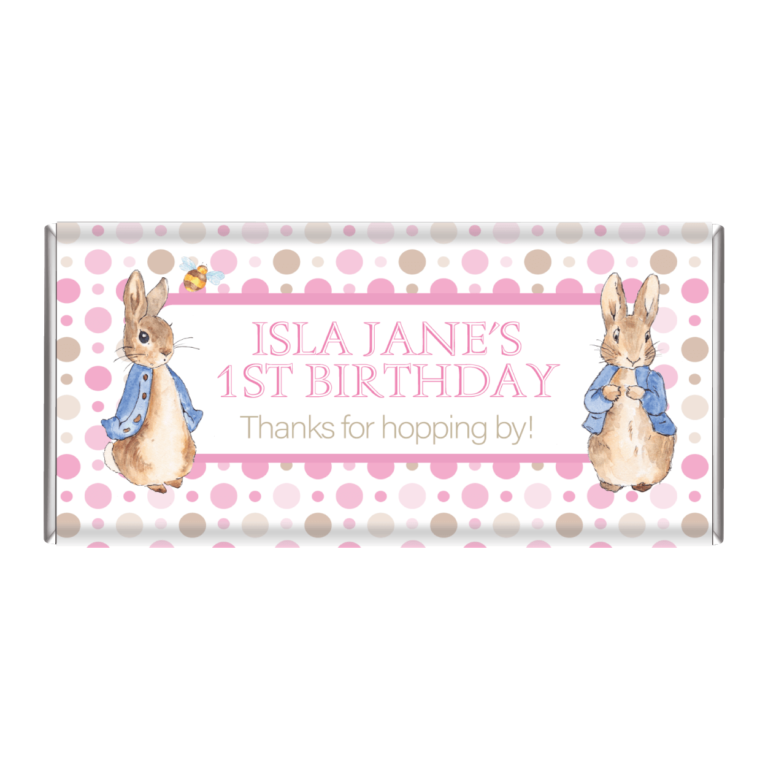 Peter Rabbit Pink Design Chocolate Favours