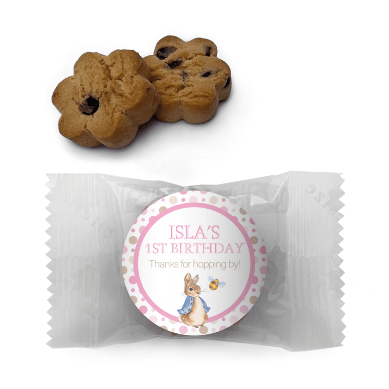 Pink Peter Rabbit Personalised Mini Cookies