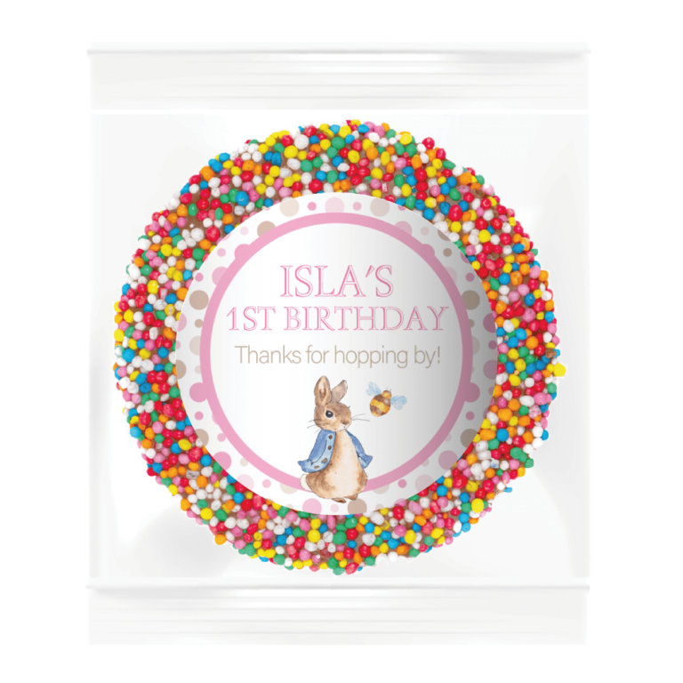 Pink Peter Rabbit Personalised Giant Chocolate Freckle