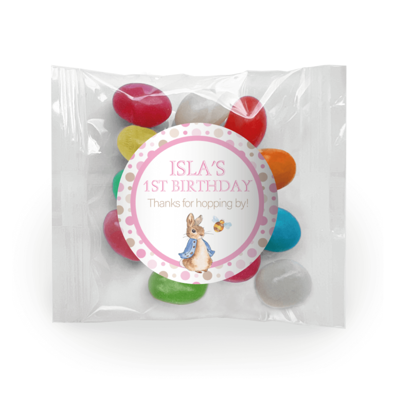 Pink Peter Rabbit Theme Custom Jelly Bean Bags