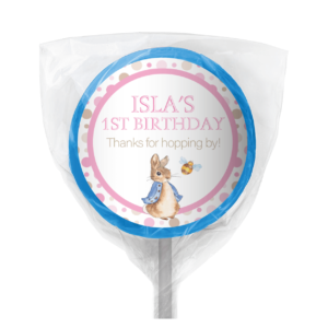 pink peter rabbit personalised mini cookies