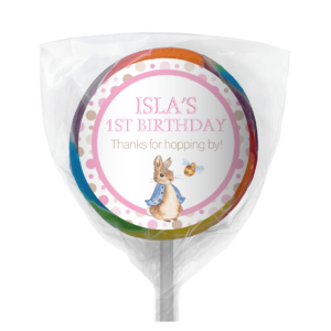 pink peter rabbit personalised mini cookies