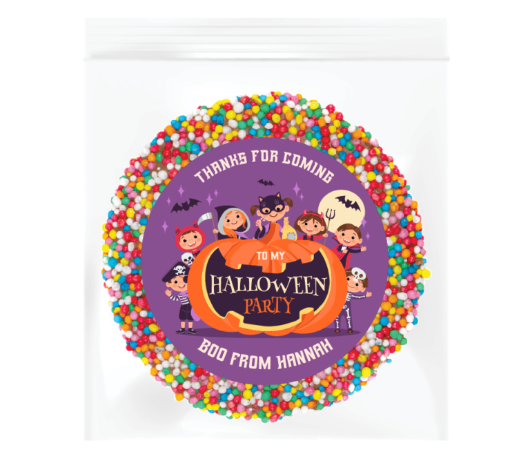 Halloween Purple Party Personalised Giant Chocolate Freckle