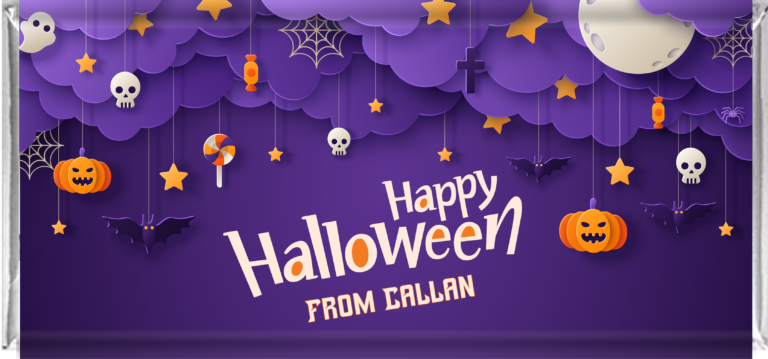 Personalised Chocolate Favours - Purple Halloween