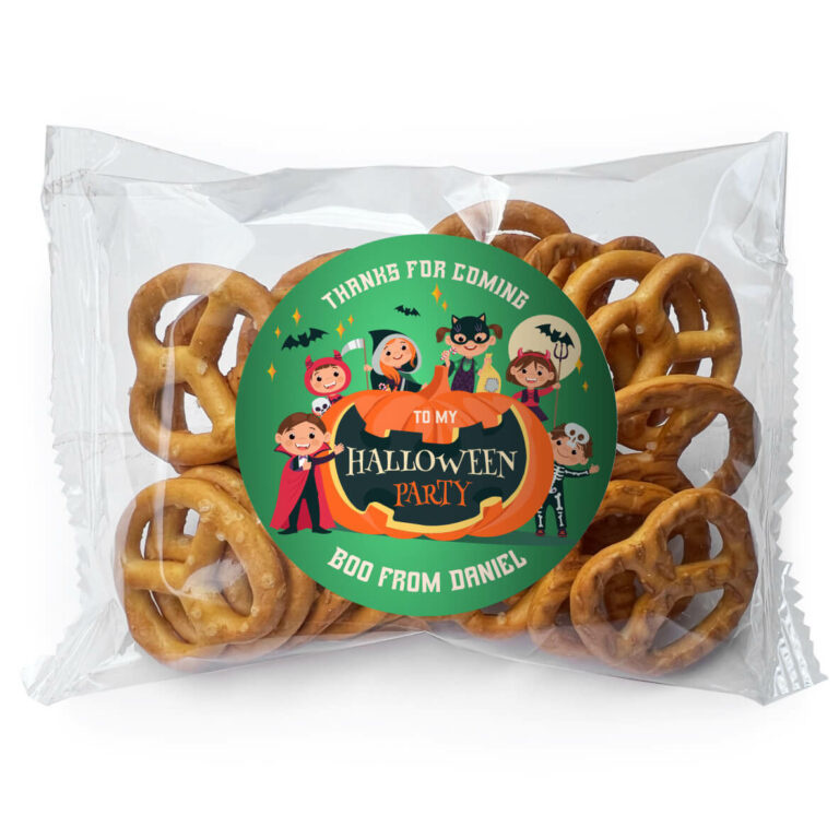 Halloween Party Personalised Pretzel Bags