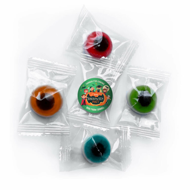 Halloween Party Personalised Gummy Lolly Eyeballs
