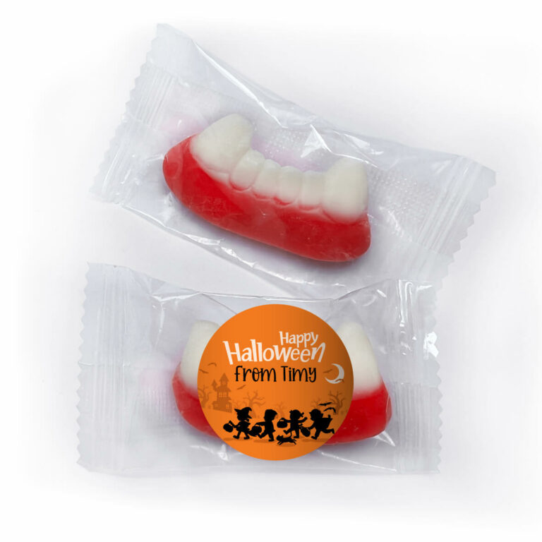 Halloween Kids Personalised Vampire Fangs Gummy Lollies