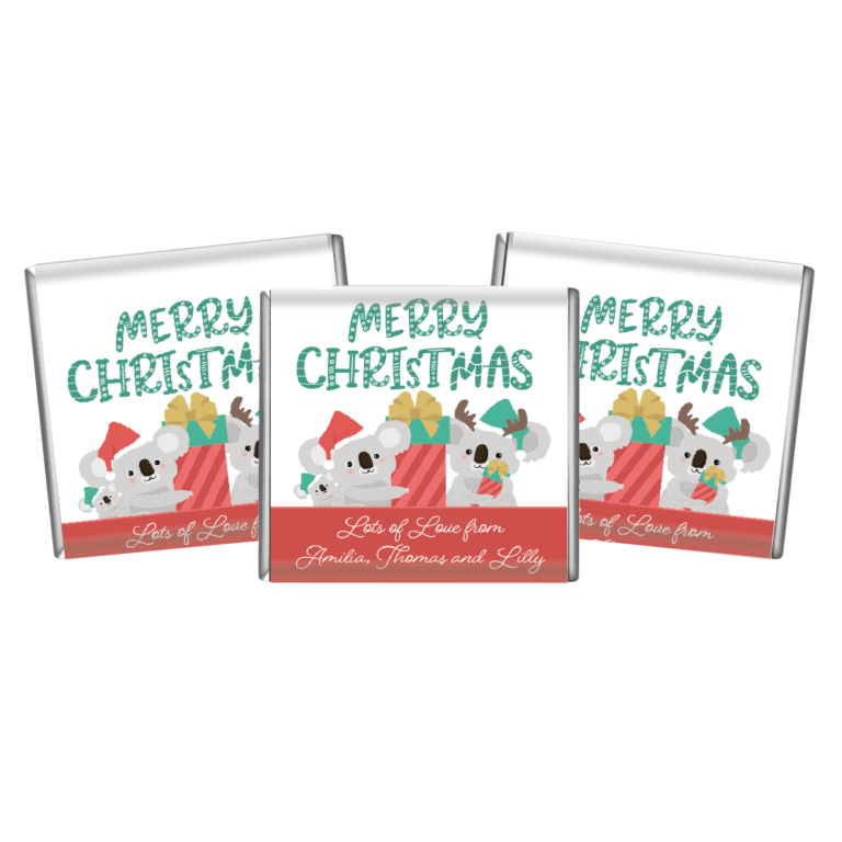 Christmas Koalas Petite Personalised Chocolates