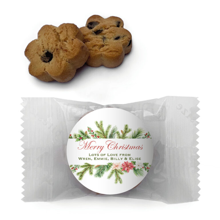 Watercolour Christmas Personalised Mini Cookies