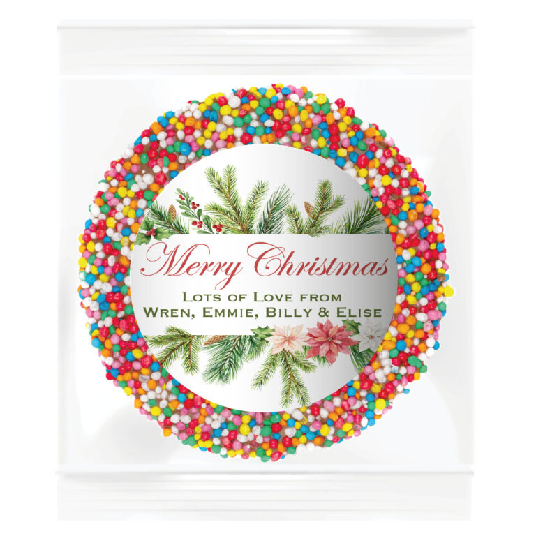 Watercolour Christmas Personalised Giant Chocolate Freckle