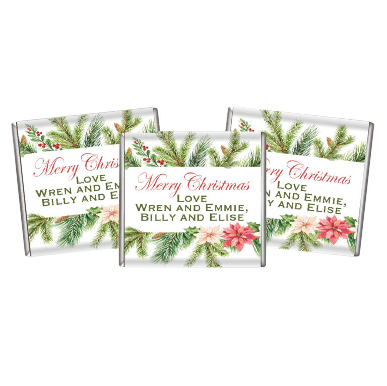 Watercolour Christmas Petite Personalised Chocolates